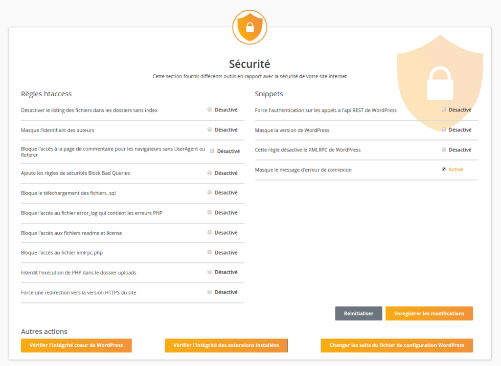 Wp Tiger Securité Wordpress